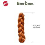 SPOT Bam-Bones Braided Stick - Made with Strong Bamboo Fiber, Durable Long Lasting Dog Chew Toy for Light to Moderate Chewers, for Dogs & Teething Puppies Under 30lbs, 5.75in, Hickory Smoke Flavor