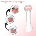 Sheldamy Silicone Pet Food Spoon, Cat Food Can Opener Paw, Wet or Dry Food Short Spoon for Cat Dog With Mini Spatula