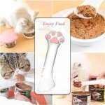 Sheldamy Silicone Pet Food Spoon, Cat Food Can Opener Paw, Wet or Dry Food Short Spoon for Cat Dog With Mini Spatula