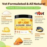 Glucosamine for Dogs - Joint Supplement for Dogs, Chondroitin, MSM, Turmeric, Omega 3 for Dogs, Support Hip and Joint Mobility - Dog Joint Pain Relief, Dog Joint Supplement Large Breed, 9.52 Oz