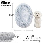 DMTINTA Fluffy Dog Bed Warming Cozy Soft Dog Couch Bed Washable Calming Dog Sofa Cozy Soft Pet Bed for Small Medium Dogs and Cats,29.5“L×21.7”W×7.1“Th