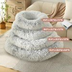 DMTINTA Fluffy Dog Bed Warming Cozy Soft Dog Couch Bed Washable Calming Dog Sofa Cozy Soft Pet Bed for Small Medium Dogs and Cats,29.5“L×21.7”W×7.1“Th