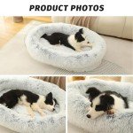 DMTINTA Fluffy Dog Bed Warming Cozy Soft Dog Couch Bed Washable Calming Dog Sofa Cozy Soft Pet Bed for Small Medium Dogs and Cats,29.5“L×21.7”W×7.1“Th