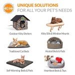 K&H PET PRODUCTS Self-Warming Cat Bed Pad, Self-Heating Thermal Cat and Dog, Cat Warmer Mat for Feral and Indoor Cats, Oatmeal/Chocolate 21 X 17 Inches