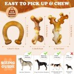 Apasiri Dog Toys for Aggressive Chewers: 3-Pack Indestructible Dog Toys for Large Dogs, Real Bacon Flavored, Tough Dog Chew Bones for Medium/Large Breed Dogs, Durable Dog Chew Toys to Keep Them Busy