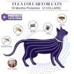 Highly Effective Flea Collar for Cats, Tick and Flea Control for Cats Provides Up to 16 Months of Cat Flea and Tick Collar, Comfortable Flea and Tick Prevention Collars for Cats (2 Pack)