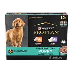 Purina Pro Plan Development Grain Free Chicken Entree and Grain Free Turkey Entree Puppy Wet Dog Food Variety Pack - (Pack of 12) 13 oz. Cans