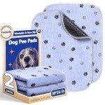 Fostanfly Reusable Puppy Pads, 2 Pack Washable Pee Pads for Dogs, Absorbent and Leakproof Wee Wee pad, Waterproof Non Slip Training Mats for Potty, Crate, Playpen, Bed, Sofa, 18"x 24" Puppy Pads
