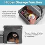 RYpetmia Foldable Pet Stairs for Beds & Sofas - Non-Slip Dog Steps with Storage for Small to Medium Dogs & Cats, Supports up to 120 lbs - Durable 2 & 3-Step Doggie Ladder for Easy Access