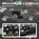 Luciphia Waterproof Pet Blankets for Couch Sofa Bed Cover Liquid Pee Proof Washable Soft Fluffy Large Dog Blanket Reversible Furniture Protection Grey Paw Thicken Medium（57" x 40"）