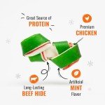 Good 'n' Fun Triple Flavor Mini Bones Chews for Dogs, 6 Count, Treat Your Small Dog to Holiday Chews Made with Real Beef Hide, Chicken and Artificial Mint Flavor