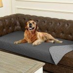 Ameritex 100% Waterproof Dog Bed Blankets Double Sided Dog Couch Cover Knurling Pattern pet Bed Cover Reversible Furniture Couch Sofa Car for Puppy Kids (30x70 Inch(Pack of 1), Darkgrey/lightgrey)