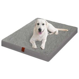 Easy-Going Dog Bed for Medium Dogs, Egg Crate Foam Dog Bed with Removable Washable Cover and Non-Slip Bottom, Waterproof and Machine Washable Pet Bed Cover (30x20x3 in, Grey)