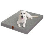 Easy-Going Dog Bed for Medium Dogs, Egg Crate Foam Dog Bed with Removable Washable Cover and Non-Slip Bottom, Waterproof and Machine Washable Pet Bed Cover (30x20x3 in, Grey)