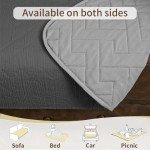 Ameritex 100% Waterproof Dog Bed Blankets Double Sided Dog Couch Cover Knurling Pattern pet Bed Cover Reversible Furniture Couch Sofa Car for Puppy Kids (30x70 Inch(Pack of 1), Darkgrey/lightgrey)