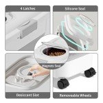 nxizoli 25 Lbs Dog Food Storage Container, Collapsible Dog Food Container with Scoop for Pet/Dog/Cat/Bird Food,Keep Dry Food Fresh,Easy to Move (White)