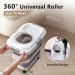 nxizoli 25 Lbs Dog Food Storage Container, Collapsible Dog Food Container with Scoop for Pet/Dog/Cat/Bird Food,Keep Dry Food Fresh,Easy to Move (White)