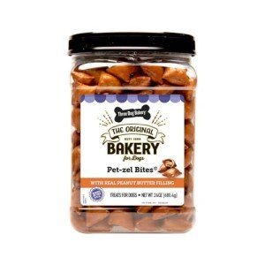 Three Dog Bakery Pet-Zel Bites - Pretzel Cookies for Dogs, Wholesome Puppy & Dog Training Treats, Baked Dog Biscuits, Delicious Dog Treats