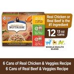 Nutrish Rachael Ray Chunks in Gravy Wet Dog Food Variety Pack, 13 Ounce (Pack of 12)