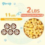 PAWUP Freeze Dried Quail Egg Yolk Pet Treats, Freeze-Dried Pet Food for Dogs, Cats, Pure Fresh Ingredient, 9.2 oz, Rawhide Free, Gluten&Grain Free