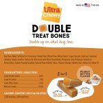 Ultra Chewy Peanut Butter Double Treat Bones: Long-Lasting Chews Made in USA, Highly Digestible, for Aggressive Chewers (Peanut Butter, 6 Count)