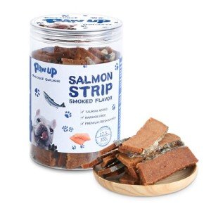 PAWUP Salmon Fillet Dog Treats, Dog Jerky with Fish Skin, Healthy High Protein Dog Snacks, Natural Omega 3-6, Low in Fat with Taurine,12.5oz (Smoked Flavor)