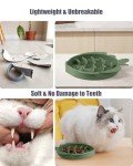 Coomazy 2-in-1 Silicone Slow Feeder Dog Cat Bowls, Lick Mat Interactive Puzzle Toy for Pets Dry/Wet Food Training, Keeps Dogs Cats Busy, Prevents Puppy Kitty Overeating (Avocado, 1.2 Cup)