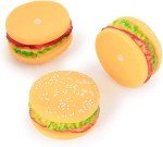 Galepromot 4 Pcs Bite-Resistant Dog Toys Squeaky Chewing Toys Tooth Cleaning Dog Supplies, Golden Retriever Teddy Pets, etc, Dog Training, Sofa Damage Prevention, Hamburger Pet Toys Dog Squeak Toys