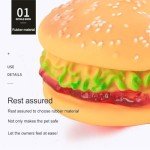 Galepromot 4 Pcs Bite-Resistant Dog Toys Squeaky Chewing Toys Tooth Cleaning Dog Supplies, Golden Retriever Teddy Pets, etc, Dog Training, Sofa Damage Prevention, Hamburger Pet Toys Dog Squeak Toys