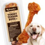 Afreschi Turkey Tendon for Dogs, Dog Treats for Signature Series, All Natural Human Grade Puppy Chew, Turkey Sourced from USA, Hypoallergenic, Rawhide Alternative, 1 Unit/Pack Bone (Large)