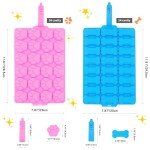 2 Pcs Big Silicone Molds Puppy Dog Paw and Bone for Chocolate, Fondant, Candy, Biscuits, Cookie, Jelly And Dog Training Commands Concept