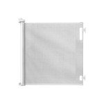 Retractable Baby Gate Perma Child Safety 33" Tall x 55” Wide, Mesh, for Stairs, Doorways, Dogs, Pets, Indoor, Outdoor, One-Handed Operation, Locking, Easy Install, Hardware Mount, White