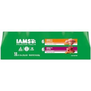 Iams Proactive Health Wet Dog Food, Chicken Chunks in Gravy and Beef Chunks in Gravy, 13 oz., Pack of 12