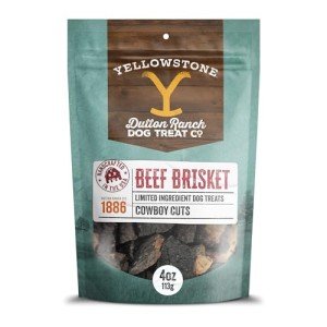 Yellowstone Limited Ingredient Dog Treats Beef Brisket - Healthy Dog Treats Made in USA - Air Dried Beef Collagen Dog Jerky Treats - Crunchy & Chewy Dog Treats - Beef Dog Treats Jerky - 4 oz