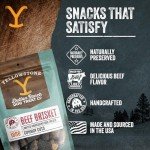 Yellowstone Limited Ingredient Dog Treats Beef Brisket - Healthy Dog Treats Made in USA - Air Dried Beef Collagen Dog Jerky Treats - Crunchy & Chewy Dog Treats - Beef Dog Treats Jerky - 4 oz