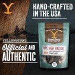 Yellowstone Limited Ingredient Dog Treats Beef Brisket - Healthy Dog Treats Made in USA - Air Dried Beef Collagen Dog Jerky Treats - Crunchy & Chewy Dog Treats - Beef Dog Treats Jerky - 4 oz