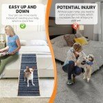ROBLOCK Folding Pet Dog Ramp for Bed, Non Slip Portable Ramp for Small Dogs, 39.37 Long Wooden Pet Ramp Adjustable from 8.6" to 16.52", Suitable for Couch, Sofa, Car