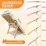 ROBLOCK Folding Pet Dog Ramp for Bed, Non Slip Portable Ramp for Small Dogs, 39.37 Long Wooden Pet Ramp Adjustable from 8.6" to 16.52", Suitable for Couch, Sofa, Car