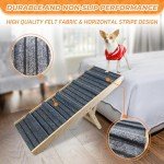 ROBLOCK Folding Pet Dog Ramp for Bed, Non Slip Portable Ramp for Small Dogs, 39.37 Long Wooden Pet Ramp Adjustable from 8.6" to 16.52", Suitable for Couch, Sofa, Car