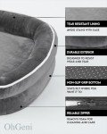 OhGeni Orthopedic Dog Bed for Large Dogs, Dog Couch Design with Egg Foam Support, Removable, Machine Washable Plush Cover and Non-Slip Bottom with Four Sided Bolster Cushion (Gray)