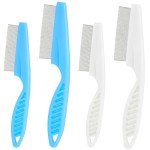 4pcs Dog Flea Comb Cat Flea Comb Flea Comb for Kittens,Tick Comb for Dogs,Fine Tooth Tear Stain Remover,Large and Small Grooming Comb for Pets, Fine Tooth Tear Stain Remover