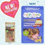 High Hopes (Every Sale Gives Hope to Homeless Pets Peanut Butter, Bacon and Cheddar Baked Dog Treats, 10 Ounce Bag (Pack of 2), All Natural Dog Treats, Grain Free Dog Biscuits, Baked Dog Cookies