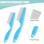 4pcs Dog Flea Comb Cat Flea Comb Flea Comb for Kittens,Tick Comb for Dogs,Fine Tooth Tear Stain Remover,Large and Small Grooming Comb for Pets, Fine Tooth Tear Stain Remover