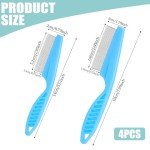 4pcs Dog Flea Comb Cat Flea Comb Flea Comb for Kittens,Tick Comb for Dogs,Fine Tooth Tear Stain Remover,Large and Small Grooming Comb for Pets, Fine Tooth Tear Stain Remover