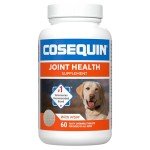 Nutramax Laboratories Cosequin Maximum Strength Joint Health Supplement for Dogs - With Glucosamine, Chondroitin, and MSM, 60 Chewable Tablets