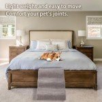 3 Steps Dog Stairs for Small Dogs, 15.7 inch High Pet Stairs, 30D Foam Dog Dtairs & Steps, Curved Steps and Small Step Angle Protect Your Pet's Joints, Dog Ramp for Bed，with Non-Slip Bottom, Grey