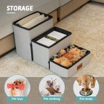 COZY KISS Pet Stair for Small Dogs with Storage, 13.6" H Foldable Dog Ramp with Soft Leakproof Cover, Older Cat Steps for Chair Couch Sofa, Lightweight, Comfort, 24.8x13x13.6 inch, Beige, 3 Tiers