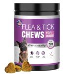 Flea and Tick Prevention Chewable for Dogs Fleas Ticks Treatment Dog Oral Chewables Support Supplement Breeds and Ages Dogs 200 Treatment Chews Natural Soft Chew