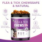 Flea and Tick Prevention Chewable for Dogs Fleas Ticks Treatment Dog Oral Chewables Support Supplement Breeds and Ages Dogs 200 Treatment Chews Natural Soft Chew