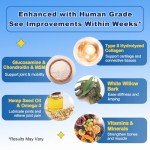 Glucosamine for Dogs - Joint Supplement for Dogs - Chondroitin, MSM, Omega-3, Hemp, Dog Joint Pain Relief, Support Mobility, Discomfort, Hip and Joint Supplement Dogs for All Breed, 120 Crunchy Bites